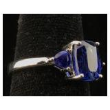 Sterling Silver ring with gemstone sz 7