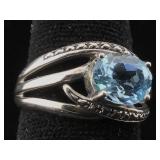 Sterling Silver ring with gemstone sz 7