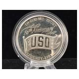 1991 USO Comm. Silver Proof Dollar with Box and
