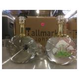 Hand painted glass sheer lamps. With original
