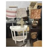 2 Side Tables and Lamps