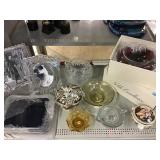 Decorative frames, porcelain compote, rose bowl