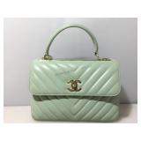 Chanel Mint Flap Bag with Handle & Strap - COA -