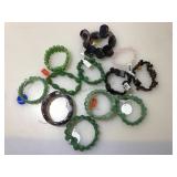 Assorted gemstone and bead jewelry.