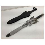 Fantasy dagger knife with sheath.