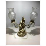 Vintage composite and metal figure Lamp with