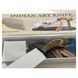 NIB indian art bear knife with display NIB indian art bear knife with display