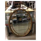 Large Vintage Mirror. Wood Crown in Frame Needs Large Vintage Mirror. Wood Crown in Frame Needs