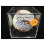 Dusty Rhodes autographed baseball with coa Dusty Rhodes autographed baseball with coa