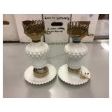 2 Hobnail lamps. 2 Hobnail lamps.