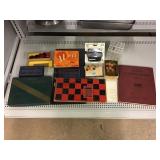 Vintage book, dice and board games. Vintage book, dice and board games.