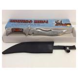 NIB hunting knife with leather sheath. NIB hunting knife with leather sheath.