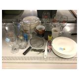 Food network plates and assorted glassware Food network plates and assorted glassware