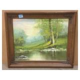 Signed Oil On Canvas Landscape 24.5x21 Signed Oil On Canvas Landscape 24.5x21