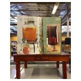 Portable lap table, beverage dispenser and red Portable lap table, beverage dispenser and red