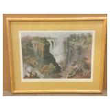 Thomas Baines Lithograph. The Falls From The Thomas Baines Lithograph. The Falls From The