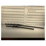 2 Japanese swords, Katana and short sword, bronze