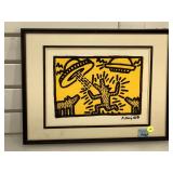 Keith Haring, 82, serigraph, UFO and Dogs, 11.5 x