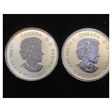 2- 1/2 OZ. .9999 SILVER  CANADIAN COINS, 2 x $