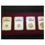 The Binion Silver Hoard, 4-coin set, NGC dime,