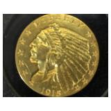 1915 GOLD $2.50   1/4 EAGLE