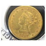 1887 S  GOLD $10 EAGLE COIN