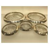 3 Sterling casters and 2 sterling ringed