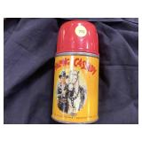 Hopalong Cassidy red lid thermos bottle, 1950,