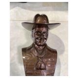 Hopalong Cassidy adverising bank, bronze colored