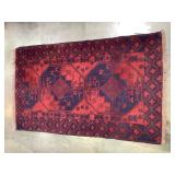 Hand tied oriental rug, 34 x 55 inches