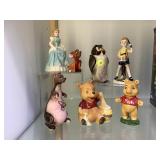 7 Walt Disney Productions ceramic figures, Winnie