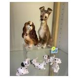 6 Walt Disney ceramic figures, Japan, signed,