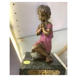 M. Moreau bronze , Girl on Pillow, on marble