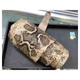 Anaconda snake skin, rolled, approx 6 ft L.
