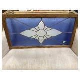 Stained glass over transom window, 27 x 40