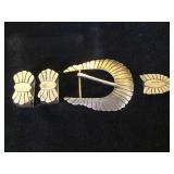 Sterling Ranger belt buckle Set, by E. Yazzie
