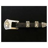 Sterling Ranger Belt Buckle Set, hallmarked