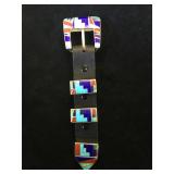 Sterling  Ranger Belt Buckle Set w/Lapis,