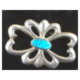 Sterling & Turquoise Native American brooch,