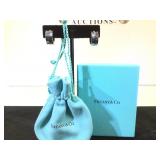 Sterling Tiffany & Co  hinged hoop earrings ,