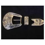 Sterling Native American Ranger Belt Buckle Set,