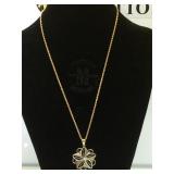 14k GOLD CHAIN & pendant necklace, 20 in. Length
