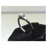 14k WHITE GOLD & PEARL ring, size 7, 2g