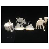 Mother pearl and Ivory hand carved figurines