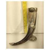 Water Buffalo horn w/Sterling decorations and