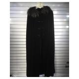 Velvet cape w/ Hood and Ostrich