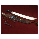 Machette from Mexico with Ornate leather sheath