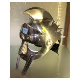 Trojan style helmet, metal , life size, hand