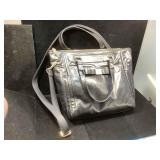 Badgley Mischka black leather Belle tote bag with