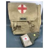 WW2 medic bag with armband, and more
